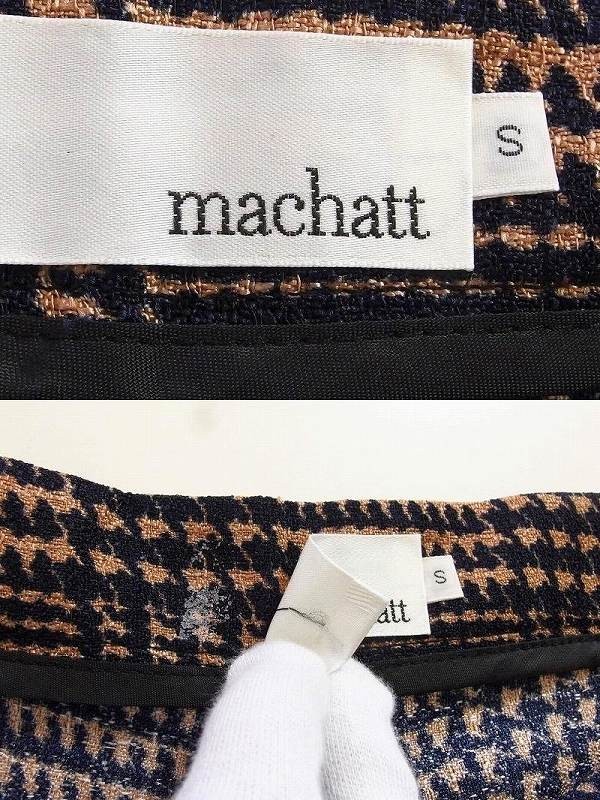 machatt マチャット ツイード調　総柄ショートパンツ S ネイビー/オレンジ_画像6