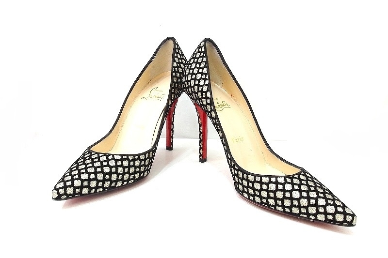 Christian Louboutin クリスチャンルブタン グリッター×フロッキー