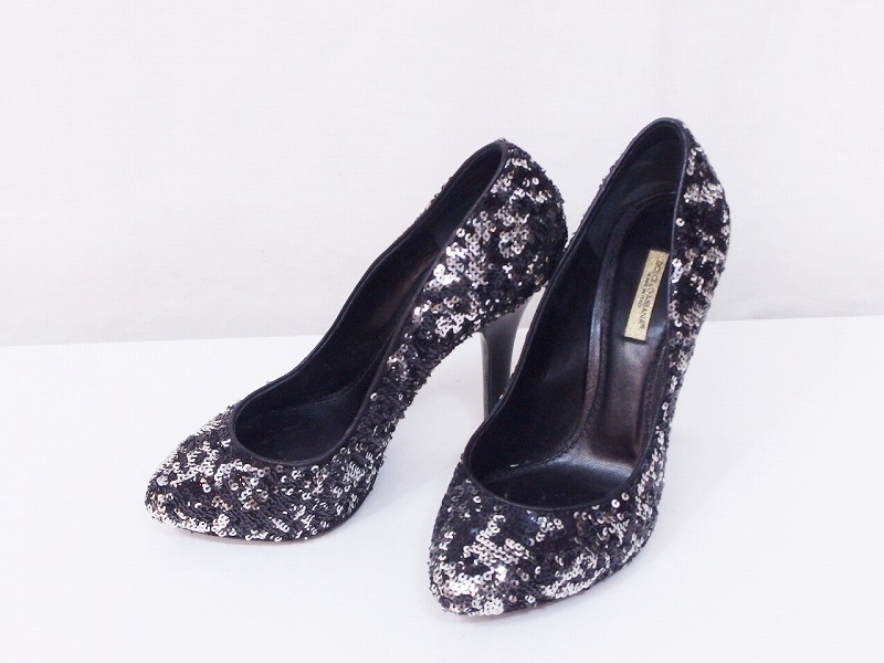 DOLCE & GABBANA ドルチェ&ガッバーナ スパンコール パンプス ヒール