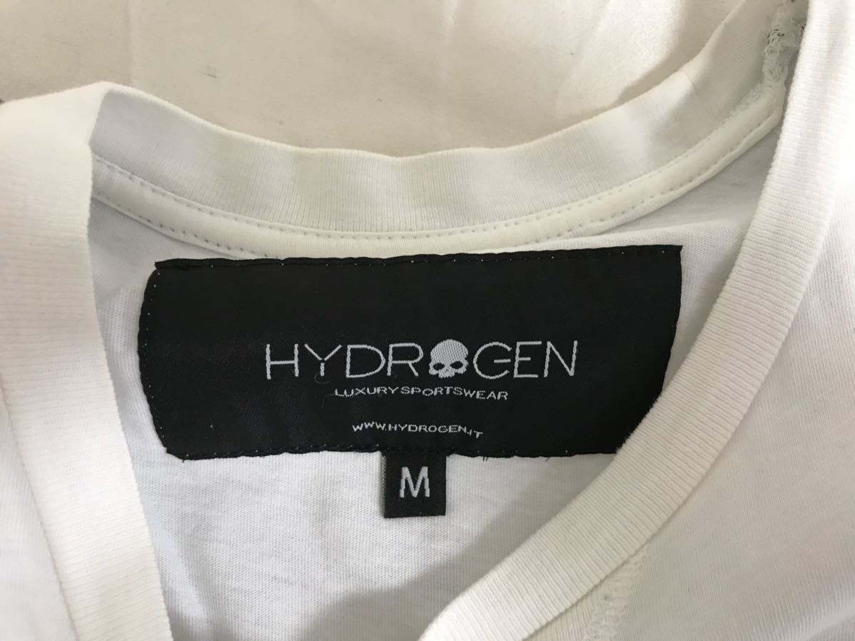 本物ハイドロゲンHYDROGENコットン半袖Tシャツメンズビジネススーツアメカジサーフミリタリー白ホワイトMトルコ製