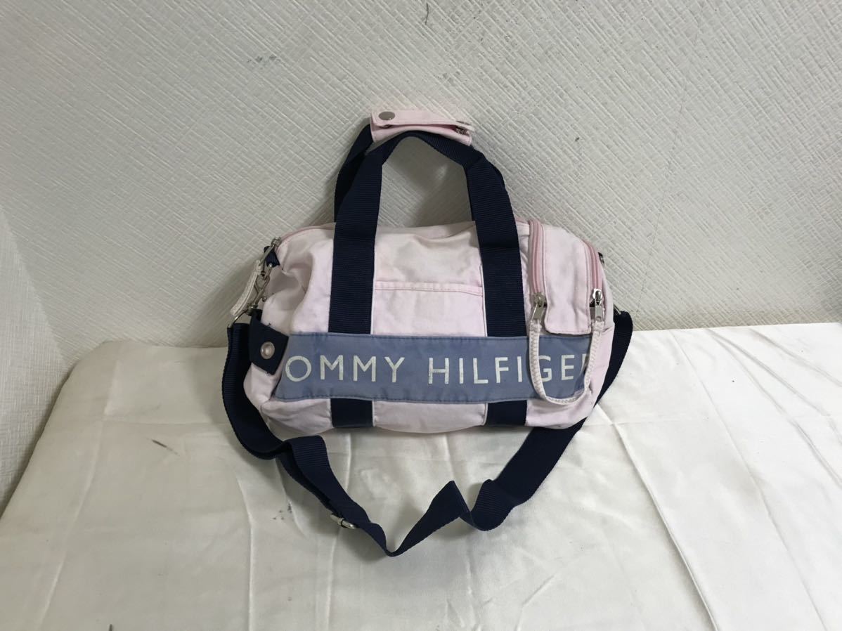 本物トミーヒルフィガーTOMMYHILFIGERキャンバス2wayトートミニボストンバッグビジネスハンドトートショルダーバックレディース白ホワイト