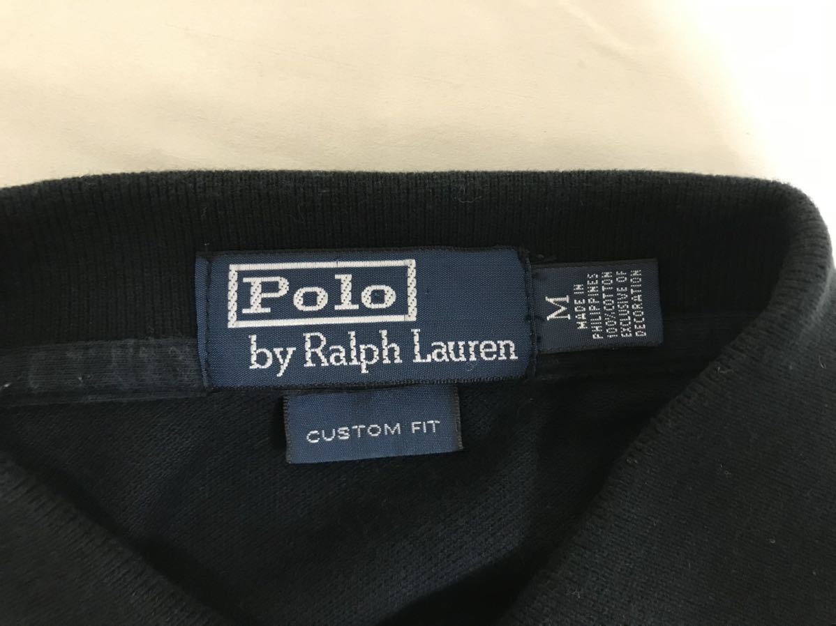  подлинный товар Polo Ralph Lauren POLO RALPH LAUREN хлопок большой po колено рубашка-поло с коротким рукавом мужской милитари деловой костюм American Casual Surf чёрный черный M