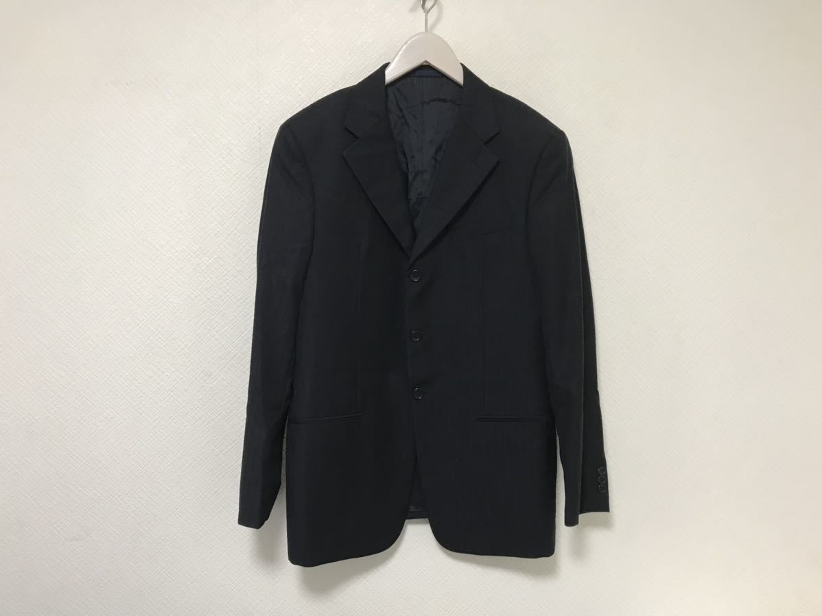  подлинный товар Armani ko let's .o-niARMANI шерсть tailored jacket мужской деловой костюм милитари American Casual Surf XL чёрный черный рисунок 50