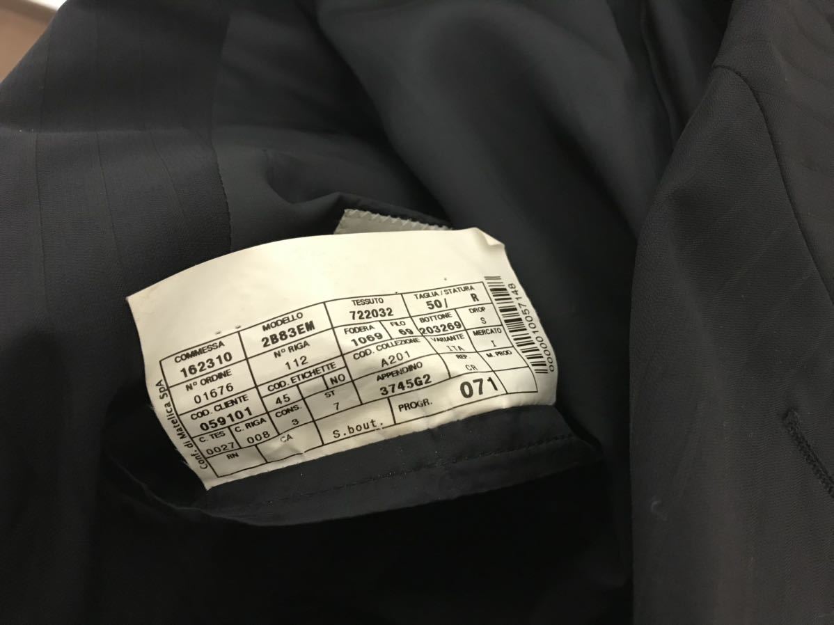  подлинный товар Armani ko let's .o-niARMANI шерсть tailored jacket мужской деловой костюм милитари American Casual Surf XL чёрный черный рисунок 50