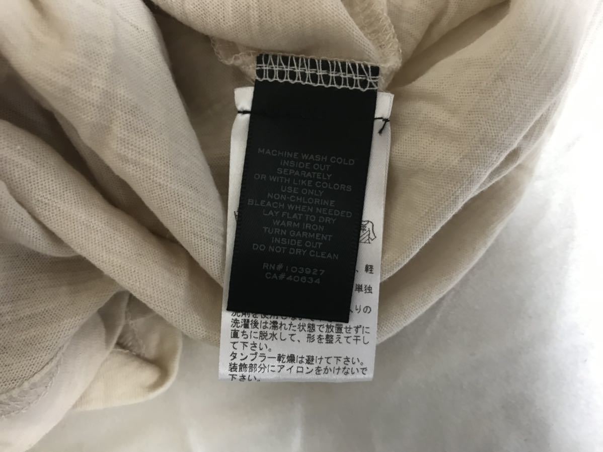 美品本物マークバイマークジェイコブスMARCbyMARCJACOBSフェルトロゴコットン半袖TシャツレディースビジネスベージュXSペルー製