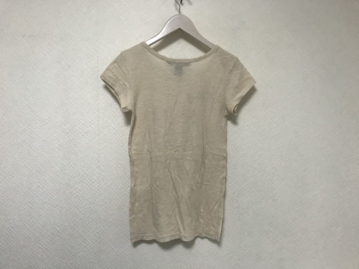 美品本物マークバイマークジェイコブスMARCbyMARCJACOBSフェルトロゴコットン半袖TシャツレディースビジネスベージュXSペルー製