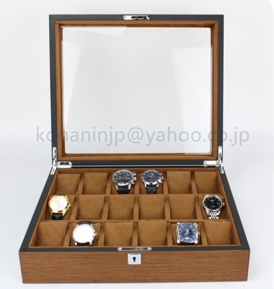 代引き人気  品質保証☆腕時計ケース 腕時計 18本収納 腕時計収納ケース 腕時計ケース コレクションケース 木製オンリーワン時計ケース 収納ケース 複数用
