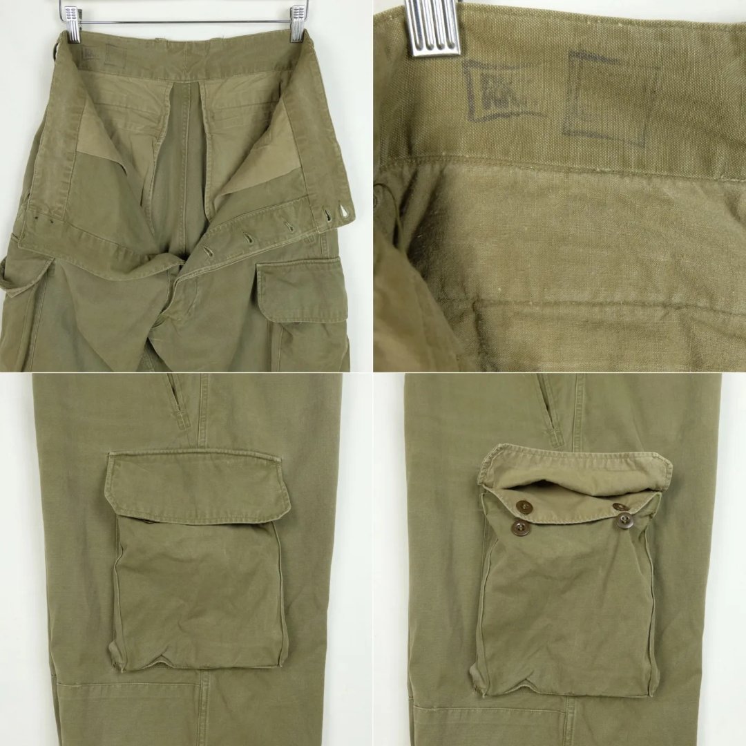 【古着】【Used】フランス軍 M47 前期 カーゴパンツ 平織り ホップサック 7