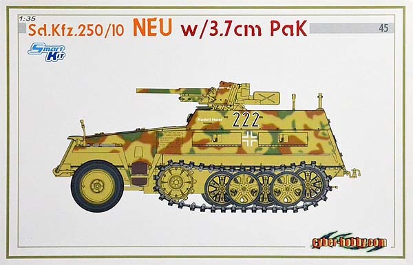 * delivery! Cyber hobby white box 6595 Sd.Kfz.250/10 NEU w/3.7cm PaK