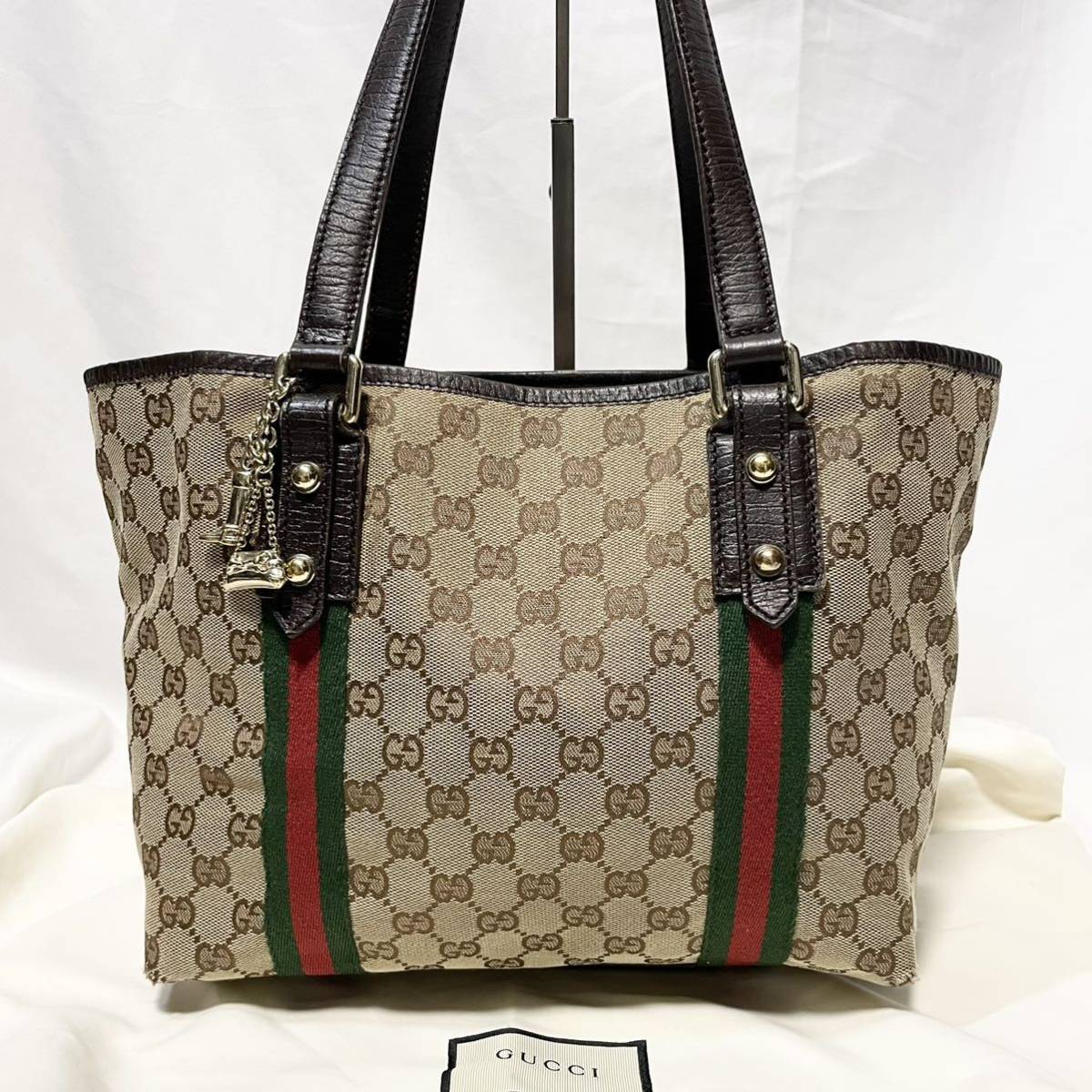 1円○上品○GUCCI グッチ シェリーライン GG柄 金具 キャンバス レザー