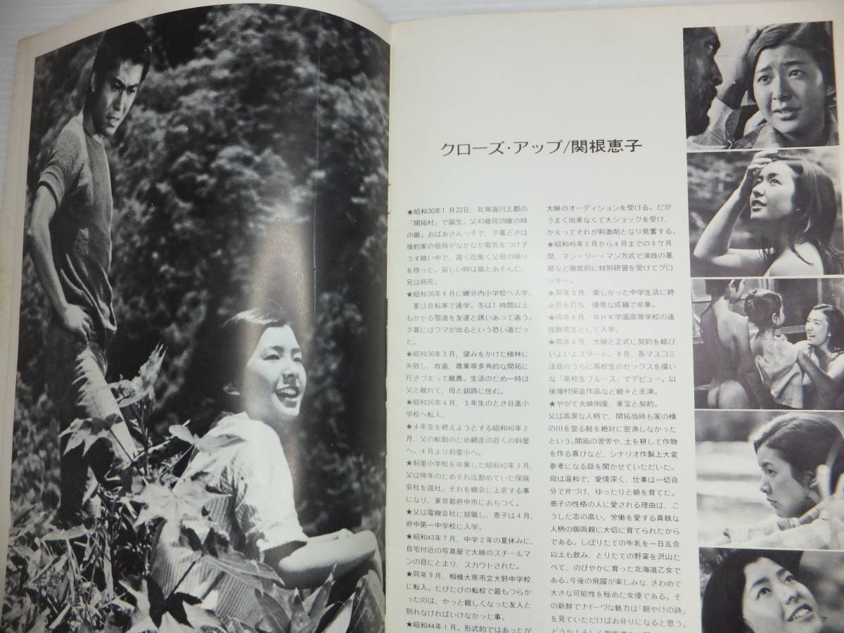 「朝やけの詩」「二十歳の原点」 関根恵子 映画パンフレット 3