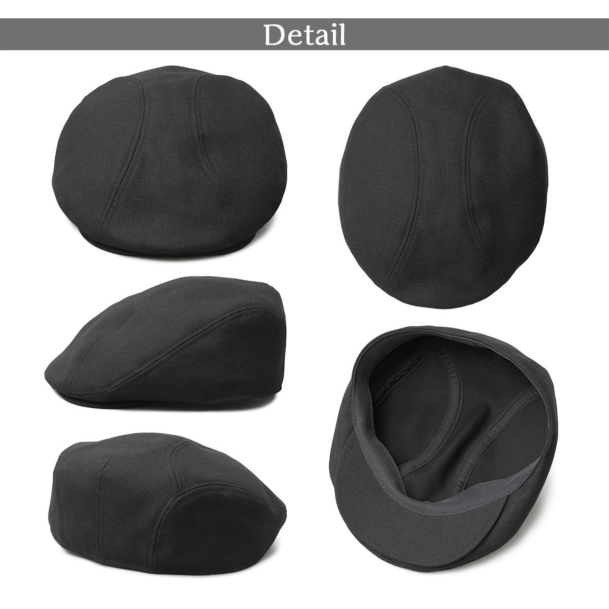 新品■ハンチング メンズ 帽子 キャップ 日本製 国産 モナコ シンプル カジュアル ワイドシルエット フラット 定番 無地 茶 ベージュ_画像9