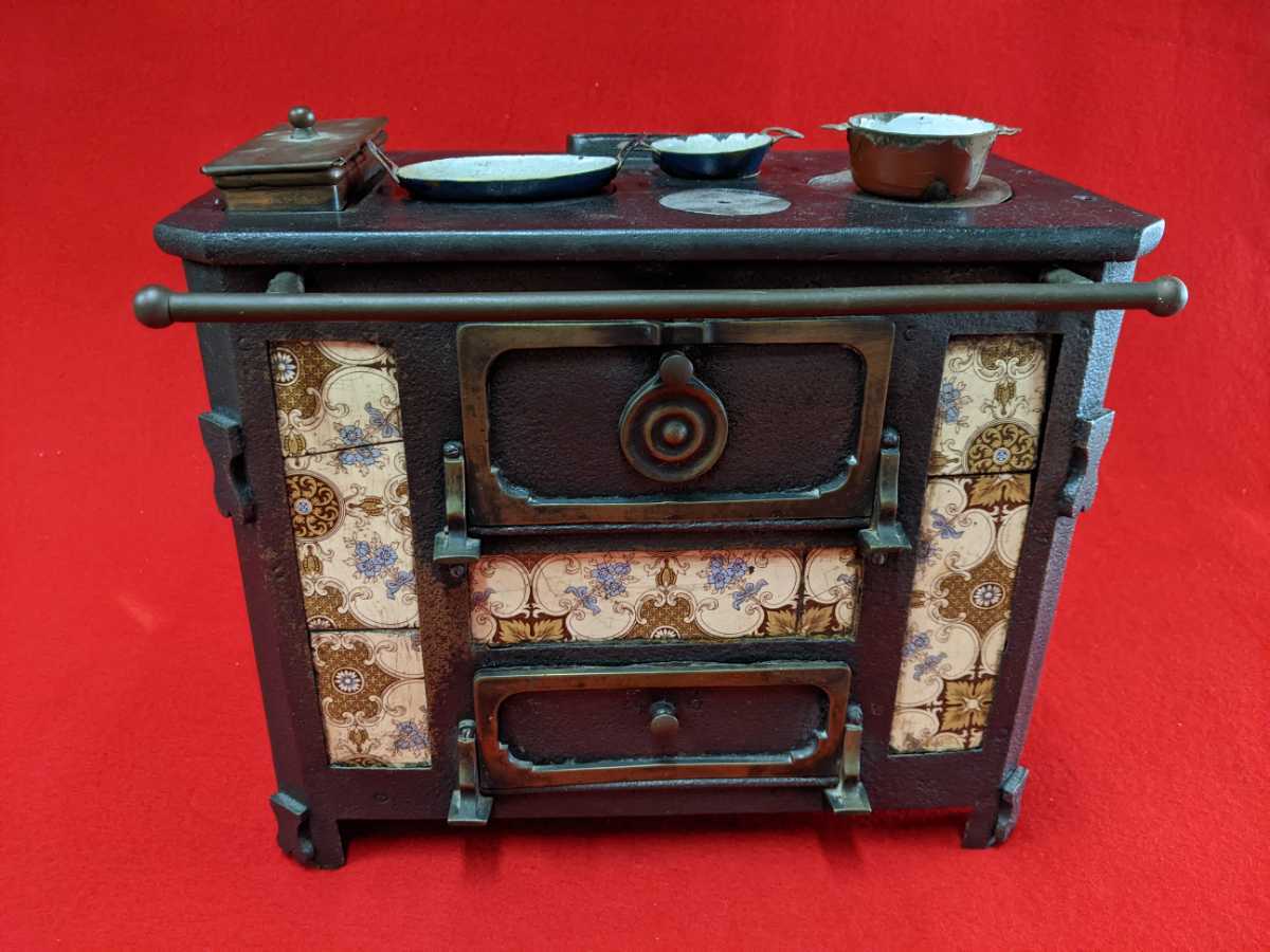 ヤフオク! - キッチンストーブ 薪オーブン ミニチュア 1/3サイズ 鍋...