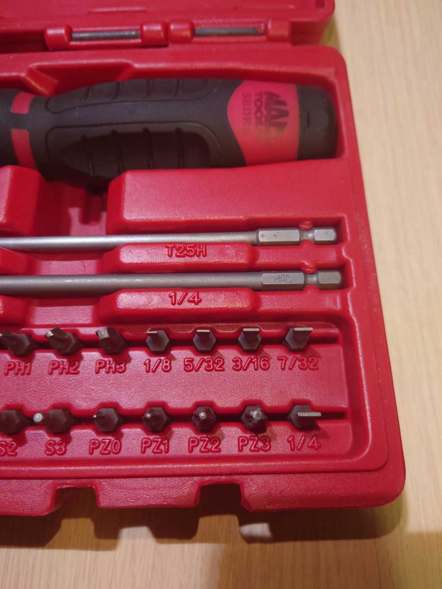 MACTOOLS/マックツール/ラチェット1/4ヘックスビットドライバーセット