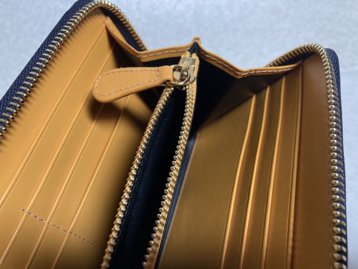 新品 エッティンガー(英) ラウンドジップウオレット/長財布 ネイビー