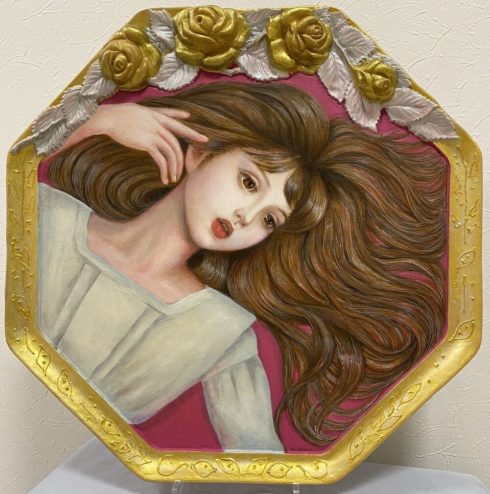 葵風紗 ☆最新作 ☆原画 真作保証 オリジナル 油絵 一点物 【rose