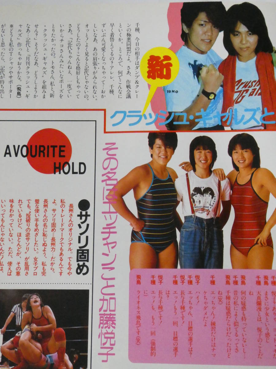 デラックス・プロレス1985年1月号　付録のポスター＆ステッカー完備　月刊クラッシュ・ギャルズ_画像3