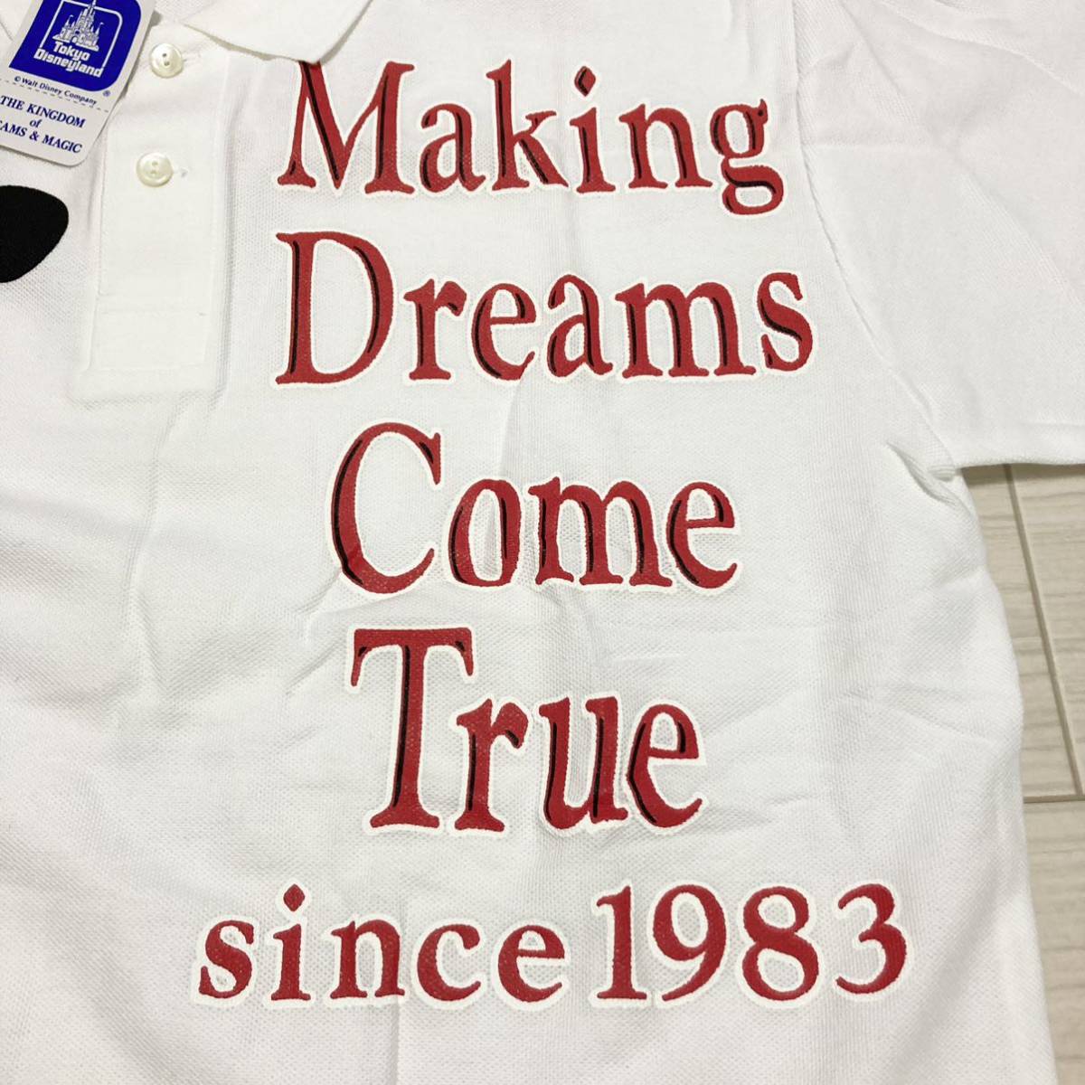 新品 デッドストック 80s◆ディズニー ミッキーマウス◆1985 ポロシャツ L 白 ホワイト THE KINGDOM OF DREAMS & MAGIC_画像8