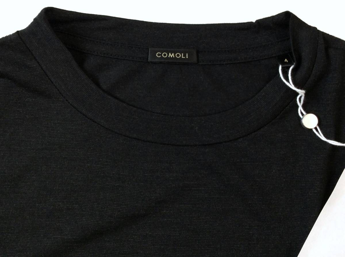 未使用 COMOLI コモリ ウール天竺 Tシャツ 4 チャコール V01-05007