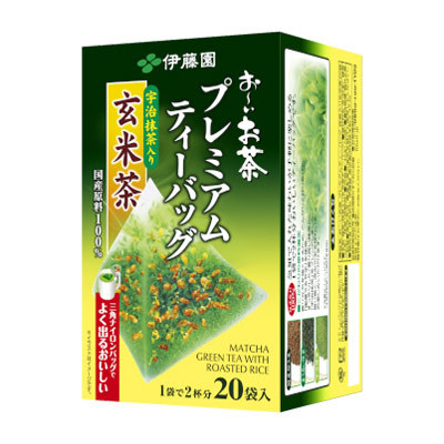 伊藤園 お～いお茶 プレミアムティーバッグ 宇治抹茶入り玄米茶 １袋で2杯分 20袋/8144_画像2