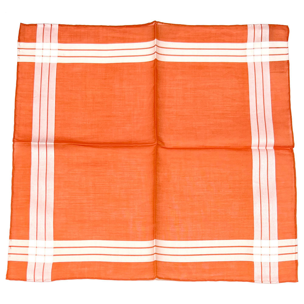 SIMONNOT GODARDsi mono go Dahl new goods * outlet handkerchie chief cotton cotton 100% France made 32×32cm orange × white 