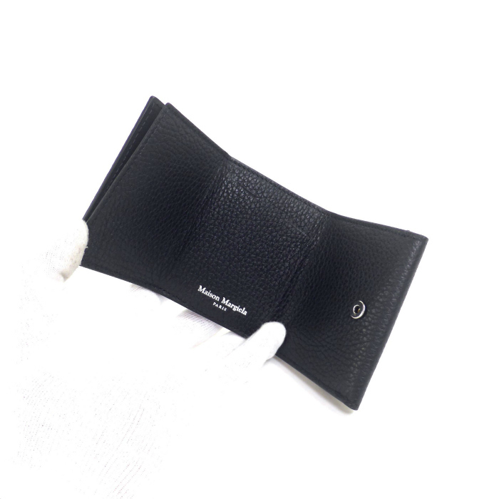メゾン マルジェラ （Maison Margiela） スリーフォールド ディアスキン コンパクト 三つ折り 財布 S35UI0529 ブラック（新品）_画像4