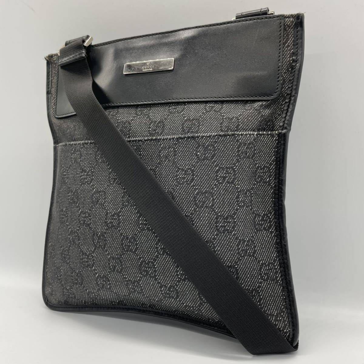 1円【美品】GUCCI グッチ ショルダーバッグ メンズ GG キャンバス