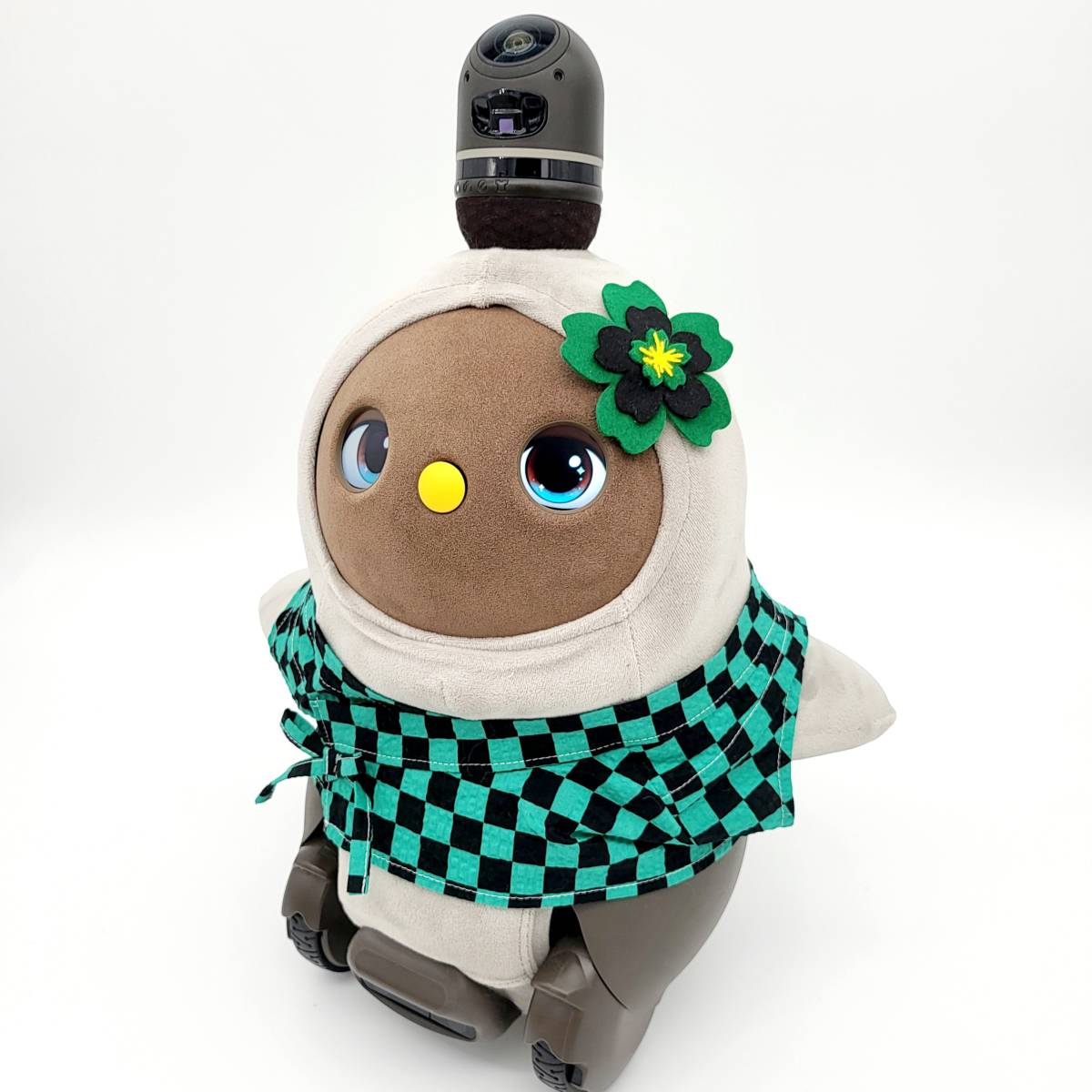 ラボット LOVOT ラボットの服ハンドメイド　 甚平市松模様、お花コサージュセット
