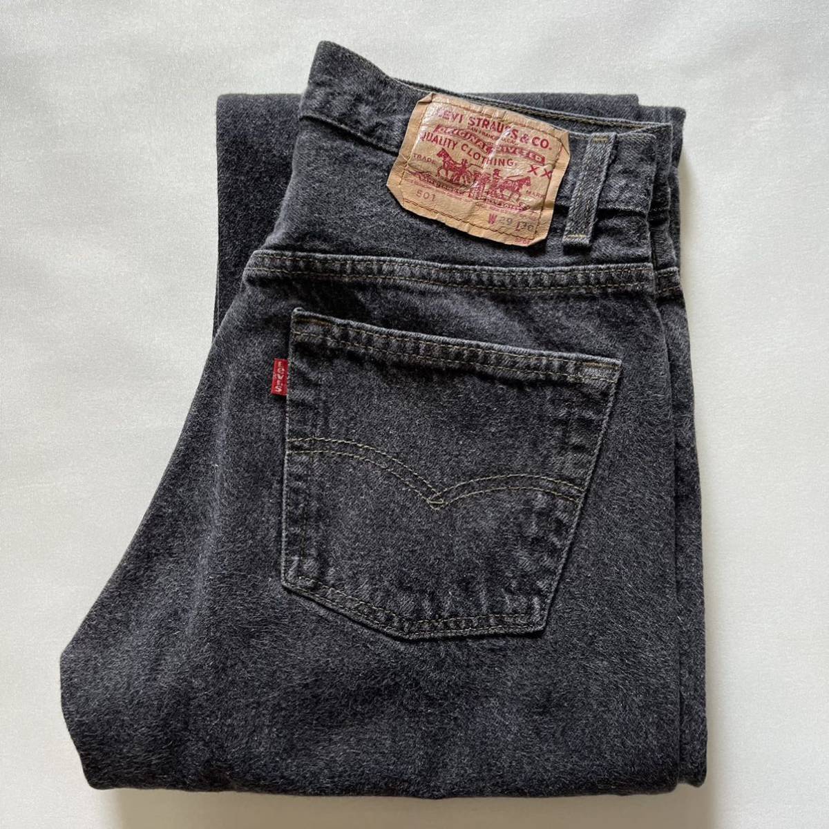 【W29 L30】毛羽 90s LEVI'S 501 先染 ブラック デニムパンツ カナダ / USA製 リーバイス ヴィンテージ 505 USA  80s 70s 60s ヒゲ xx