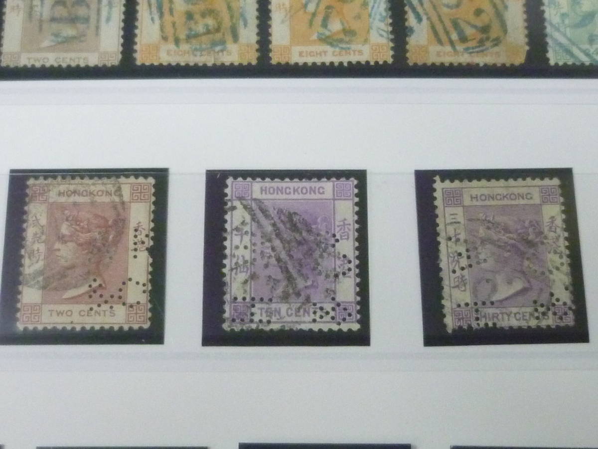 22SE　A　№10　香港切手　クラシック　1863-80年　SC#8-24の内　透かしCC　各種消印　計25枚　使用済・VF　_画像6