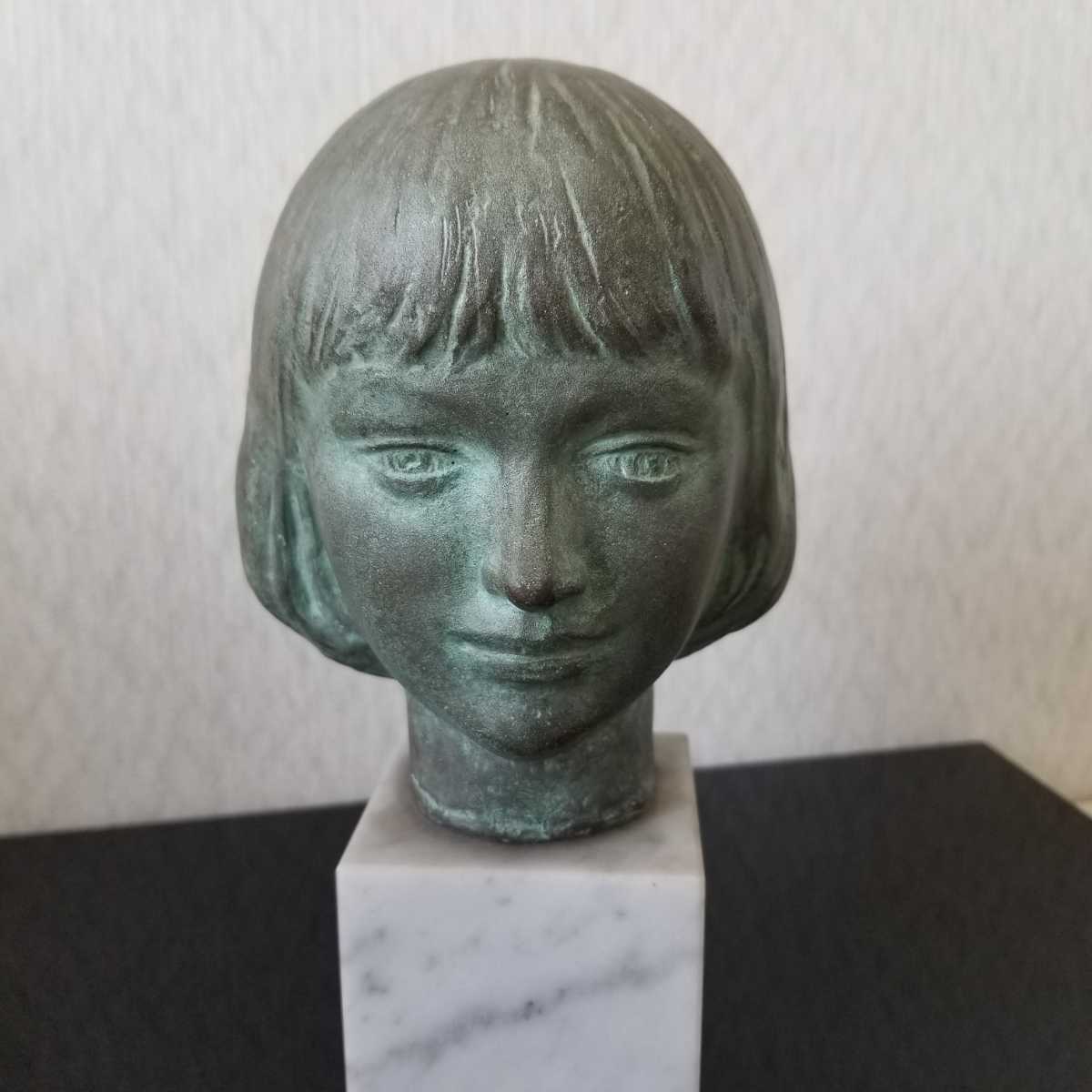 船越保武 Y・FUNAKOSHI 少女 ブロンズ像 箱付き Yahoo!オークション - 船越保武 少女 頭部 ブロンズ像 少女像 置物