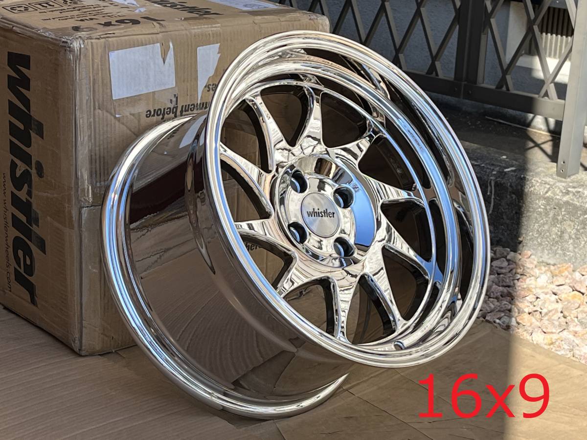 新品！Whistler KR7 16x9J+15 4H PCD100 Silver Machined USDM 深リム Hellaflush_画像6