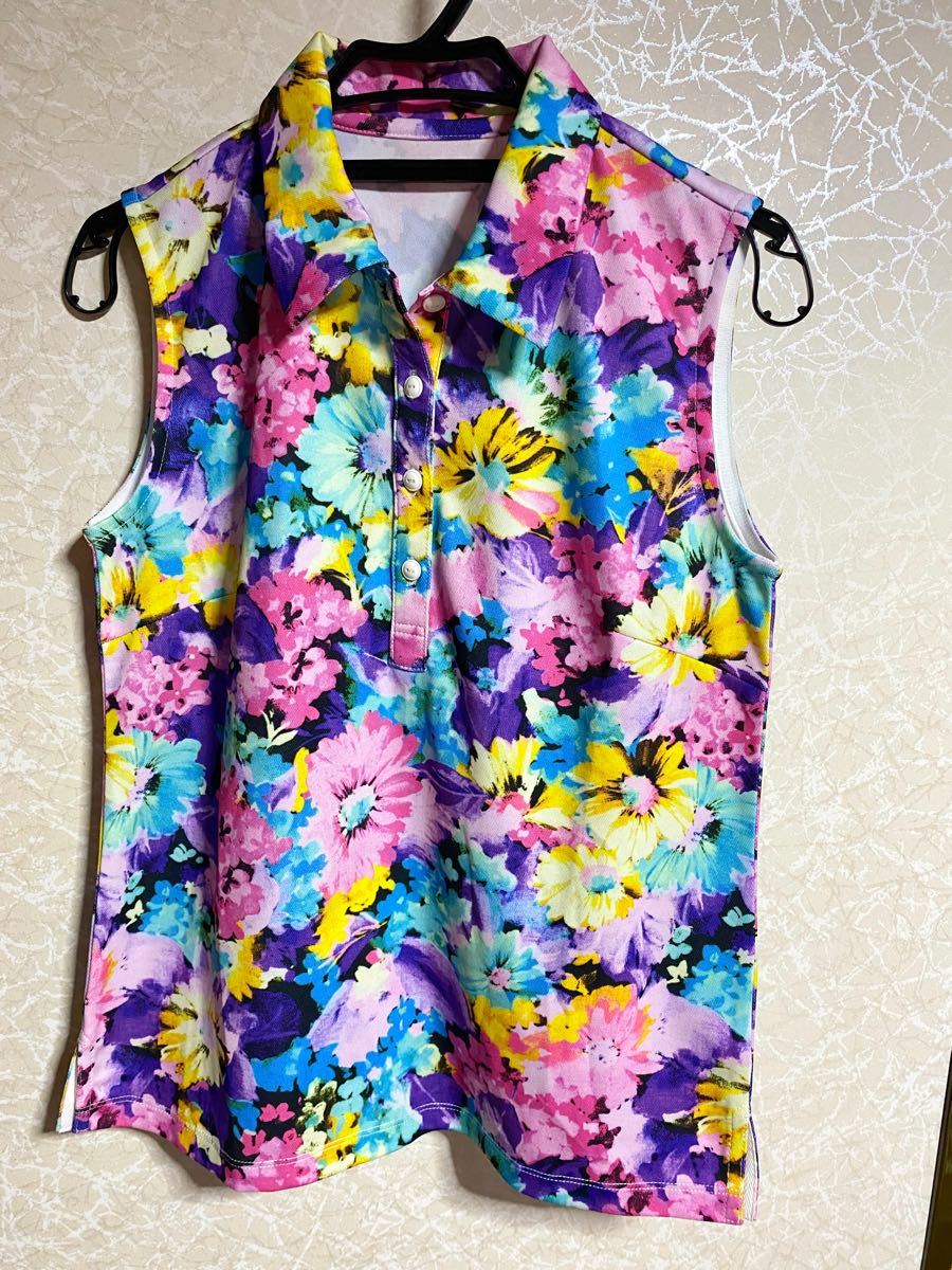Paypayフリマ 花柄 ノースリーブ カットソー トップス ゴルフウエア 蜷川実花 シャツ 襟付き Paypayフリマ 花柄 ノースリーブ カットソー トップス ゴルフウエア 蜷川実花 シャツ 襟付き