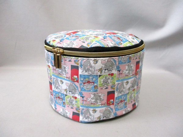 [O634] Tom . Jerry round vanity pouch * comics pattern W19.5cm
