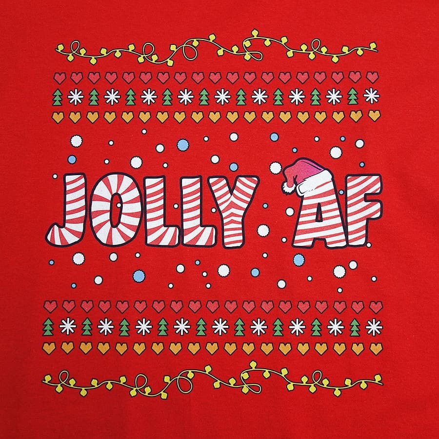 新品 大きいサイズ ロングスリーブ プリント Tシャツ メンズ 4XL GILDAN 赤色 ティーシャツ JOLLY AF クリスマス 長袖 #2522_画像3