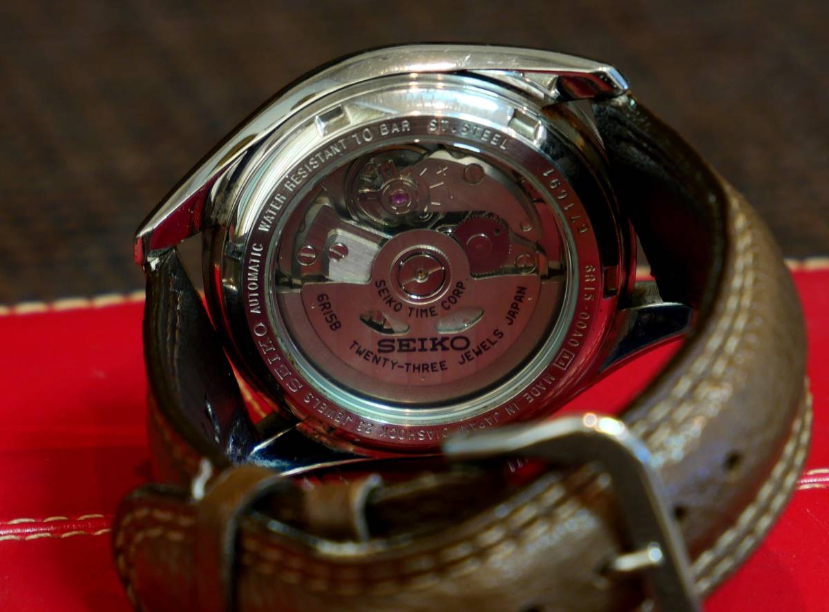 SEIKO AUTOMATIC DIASHOCK 23 JEWELS 6R15-00A0 自動巻き シースルー