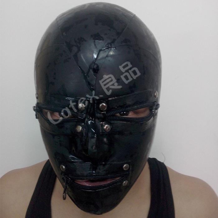 rj012(●´Д｀●)快感★ラテックス製 全頭マスク ゴム ラバーマスク SM 拘束 拷問★の画像1
