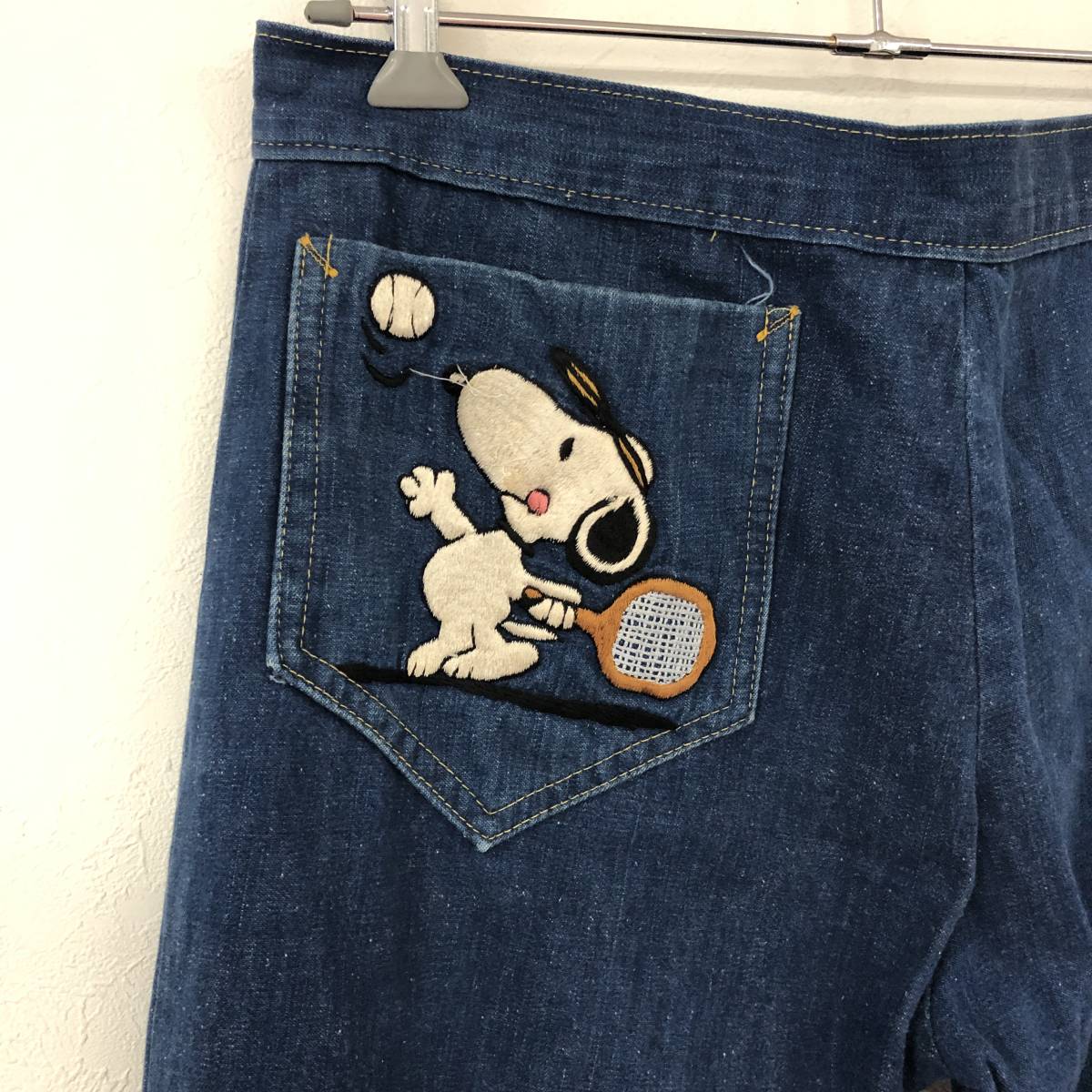 ビンテージ USA製 70s アントニオ ジュゼッペ スヌーピー 刺繍 デニム