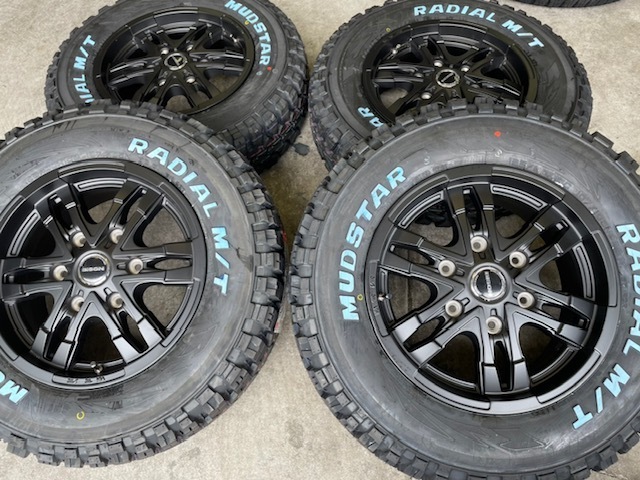 4本セット BISON BN-03 15X6.0J 6/139.7 +33 ブラック MUDSTAR radial