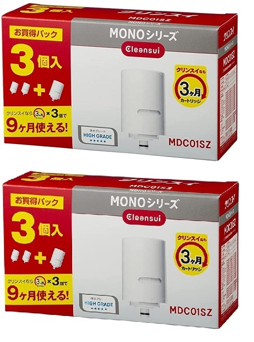 [2点セット] 三菱ケミカル・クリンスイ 浄水器 カートリッジ 3個入×2[6個入り] MONOシリーズ MDC01SZ×2