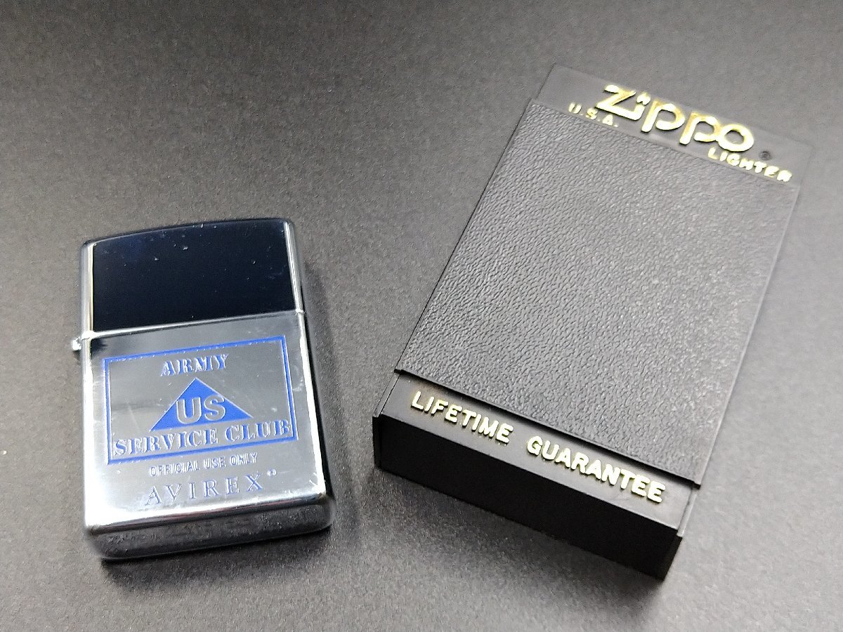 未使用品 Zippo/ジッポ army US SERVICE CLUB AVIREX オイルライター 希少デッドストック_画像1