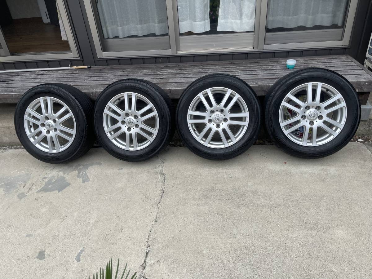 ホイール　ニッサン　16×6 1\2 j　16インチ　pcd 5×114.3 5穴　タイヤ　205/60r16 92h ヨコハマ yokohama 4本セット_画像1