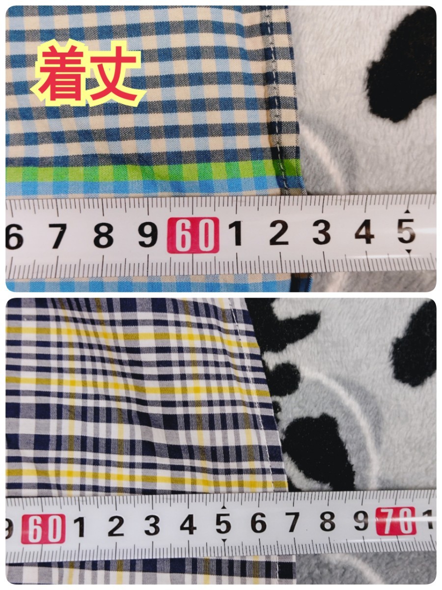 【最終価格】GU 七分袖シャツ  チェック柄　メンズSサイズ 2枚セット