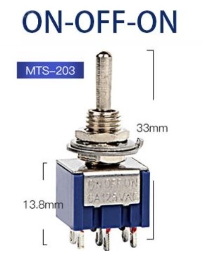 6P двойной ON-OFF-ON кривошип переключатель MTS-203( генератор переменного тока ito)250V/3A 125V/6A!