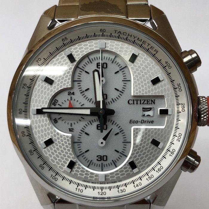 美品CITIZEN メンズ腕時計 ソーラー エコドライブ SS クロノグラフ シルバー文字盤 CA0360-58A [jgg]の画像2