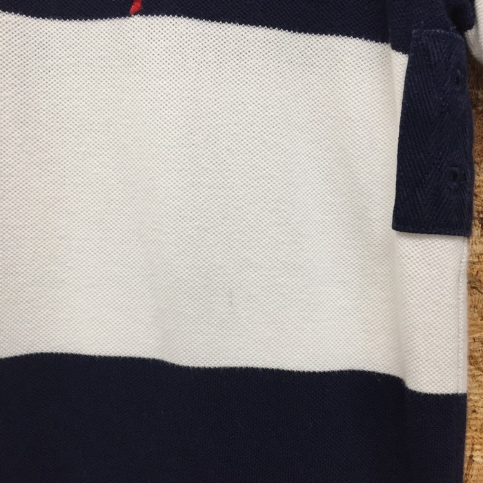 POLO Ralph Lauren メンズ 半袖ポロシャツ ビッグポニー ボーダー ネイビー系 ホワイト 表記サイズ：170 [jgg]_画像6