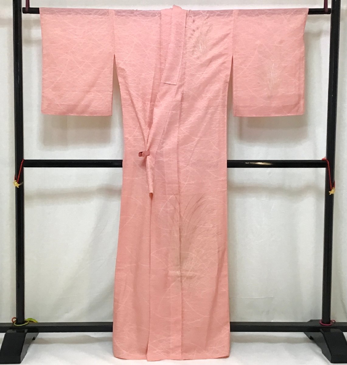 【GINGER掲載商品】 未使用品 正絹 附下 夏物 紋紗織 金彩友禅加工