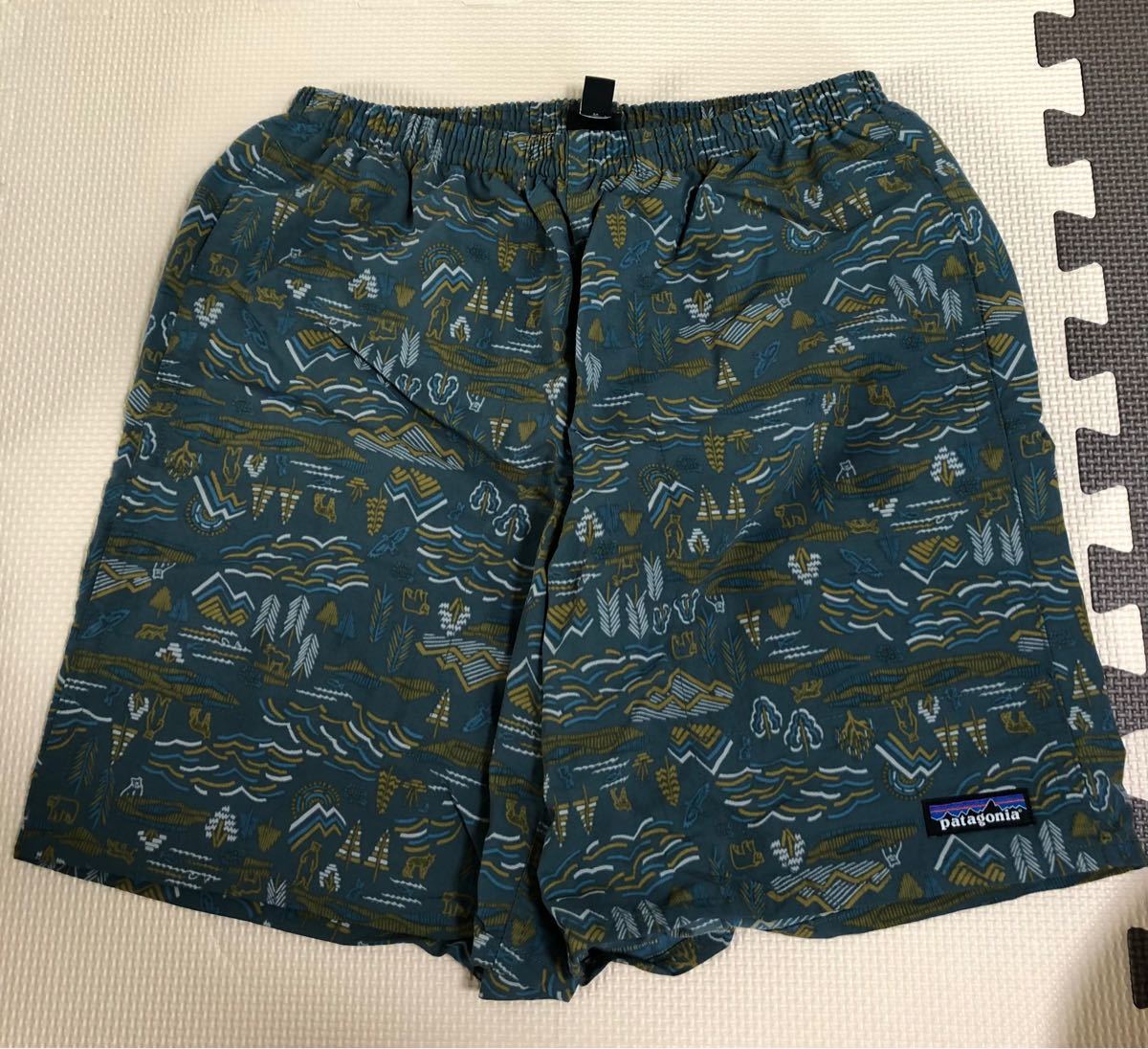 patagoniaパタゴニア バギーズロング 7インチ 総柄 カーキ系 patagoniaパタゴニア バギーズロング 7インチ 総柄 カーキ系