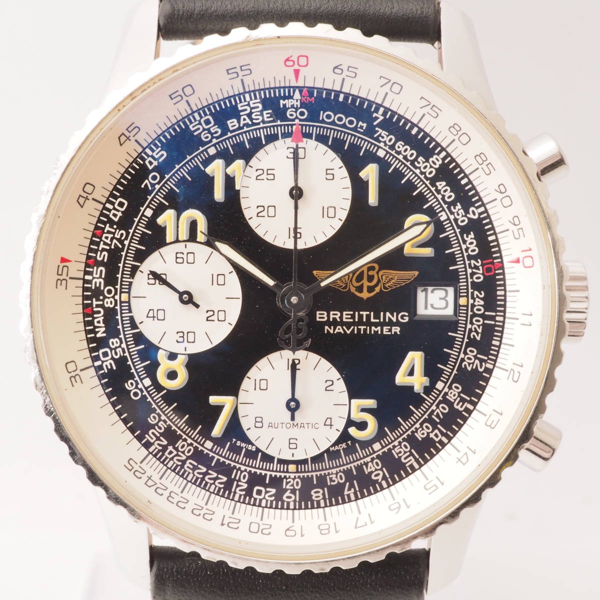 ブライトリングオールドナビタイマー A13022.1 Cal,7750 BREITLING NAVITIMER デイト 自動巻 クロノグラフ レザーメンズ 腕時計[19553]CI1_画像1