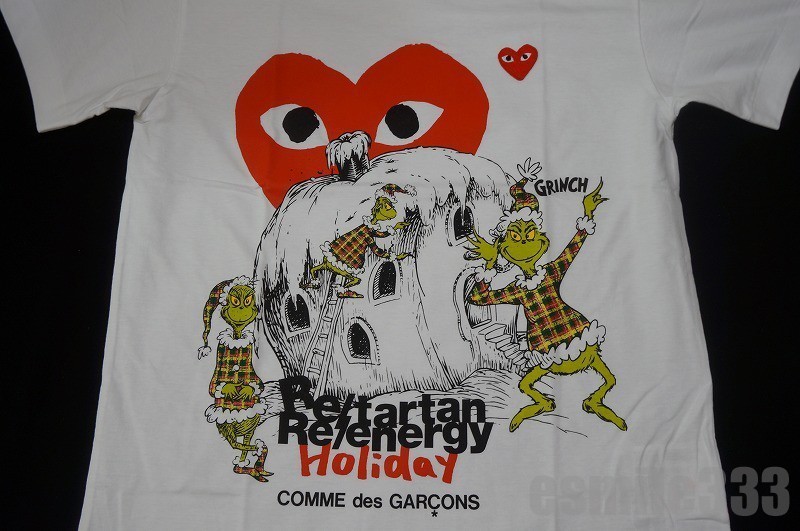 新品 2017 COMME des GARCONS コムデギャルソン PLAY プレイ HOLIDAY PLAY Tシャツ M /GRINCH/クリスマス_画像1